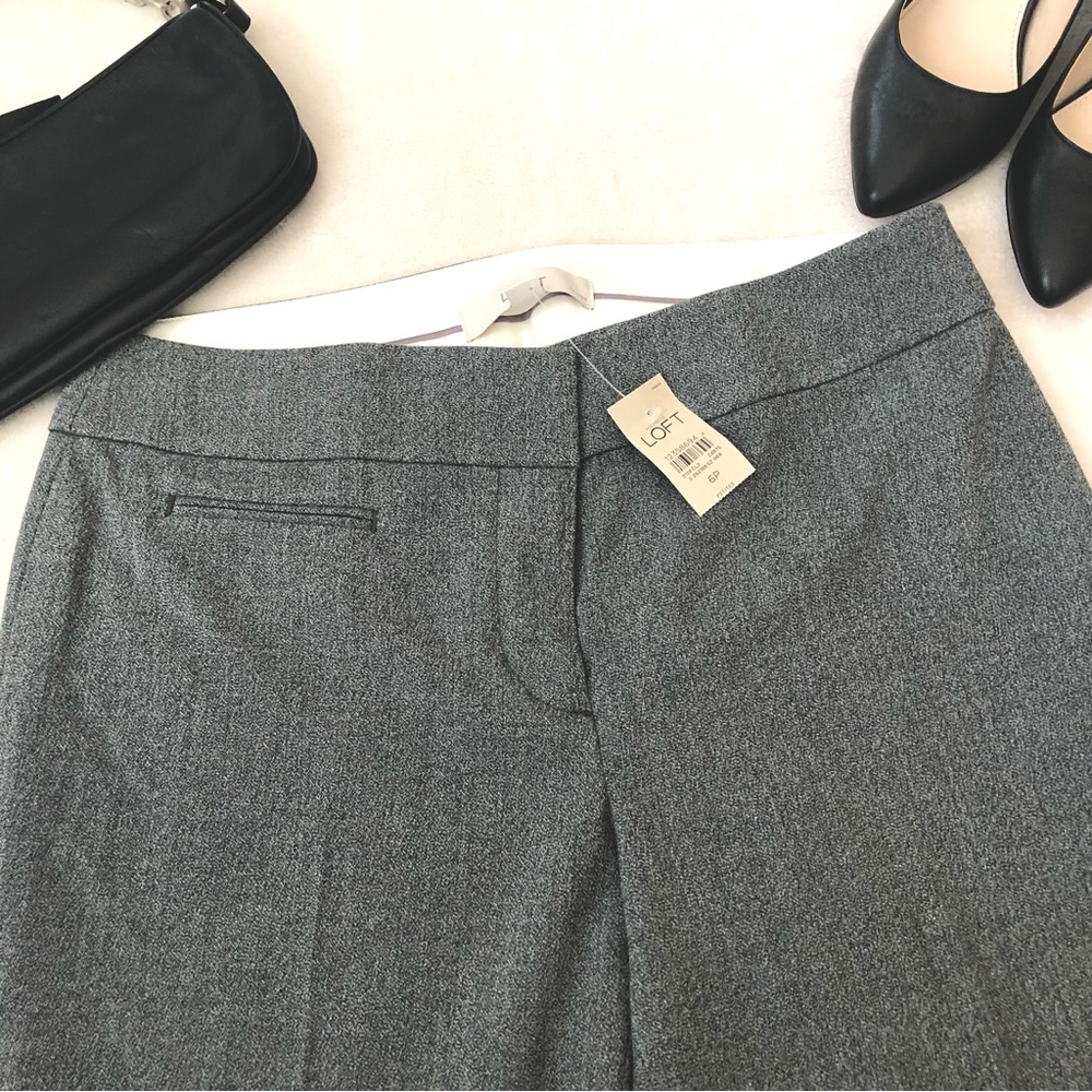 Ann Taylor Loft Marisa Fit Cropped Mid Rise Ankle Pant Gray 6 Petite NEW